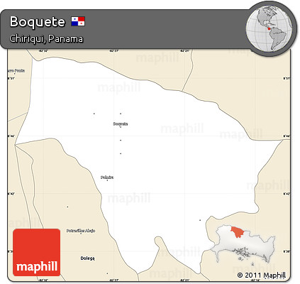 Classic Style Simple Map of Boquete