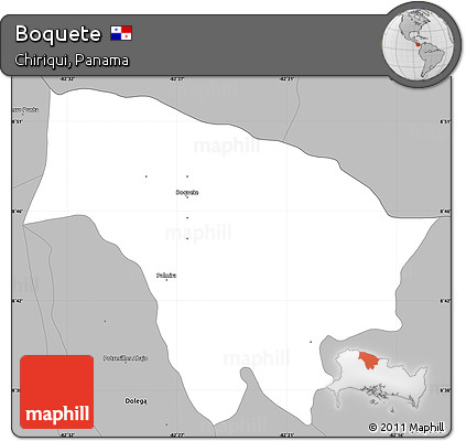 Gray Simple Map of Boquete