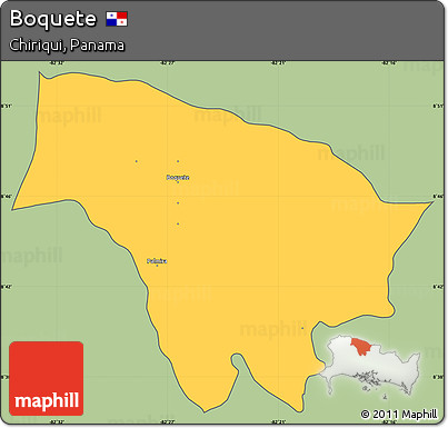 Savanna Style Simple Map of Boquete, cropped outside