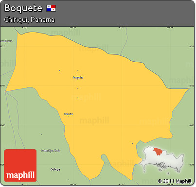 Savanna Style Simple Map of Boquete