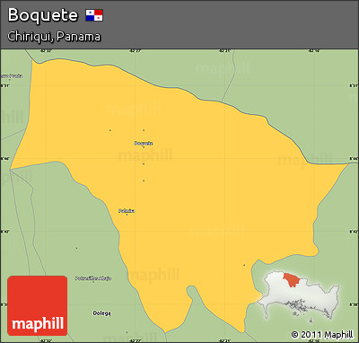 Savanna Style Simple Map of Boquete