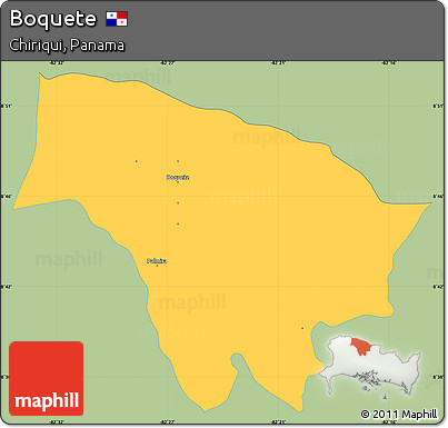 Savanna Style Simple Map of Boquete, single color outside