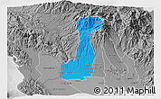 Political 3D Map of Bugaba, desaturated