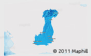 Political 3D Map of Bugaba, single color outside