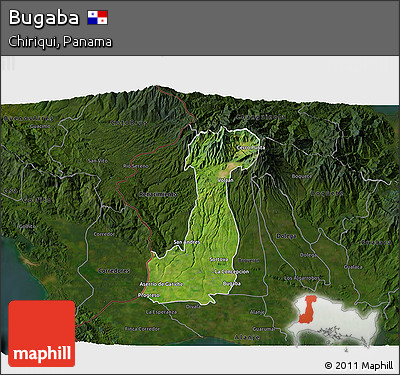 Satellite 3D Map of Bugaba, darken