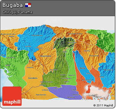 Satellite 3D Map of Bugaba, political outside