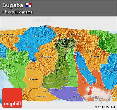 Satellite 3D Map of Bugaba, political outside