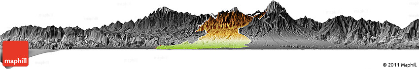 Physical Horizon Map of Bugaba, darken, desaturated