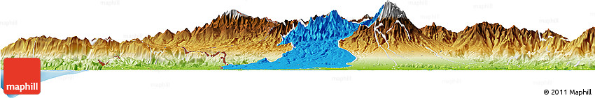 Political Horizon Map of Bugaba, physical outside
