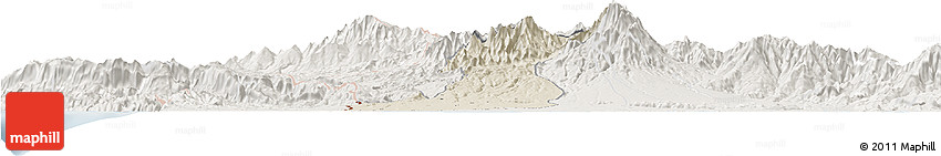 Shaded Relief Horizon Map of Bugaba, lighten