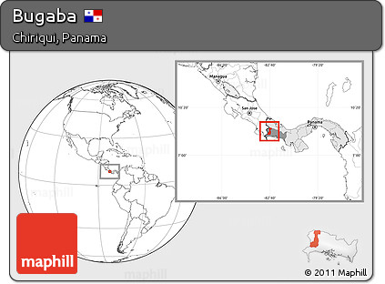 Blank Location Map of Bugaba, highlighted country, highlighted parent region