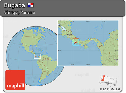 Savanna Style Location Map of Bugaba, within the entire country