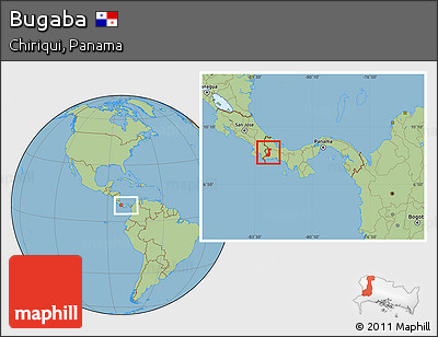 Savanna Style Location Map of Bugaba, within the entire country
