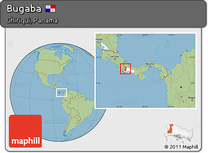 Savanna Style Location Map of Bugaba, highlighted parent region, within the entire country