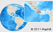 Shaded Relief Location Map of Bugaba, highlighted country, highlighted parent region