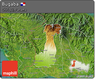 Physical Map of Bugaba, satellite outside