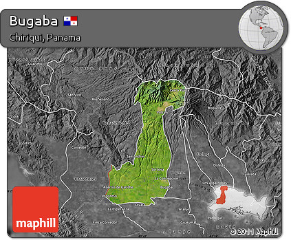 Satellite Map of Bugaba, desaturated