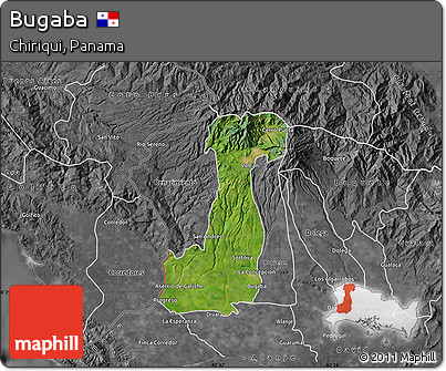 Satellite Map of Bugaba, desaturated