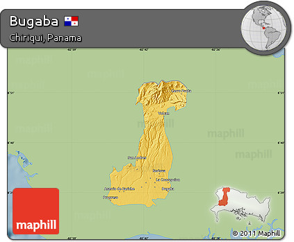 Savanna Style Map of Bugaba, single color outside