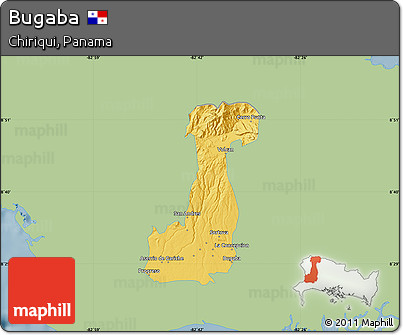Savanna Style Map of Bugaba, single color outside