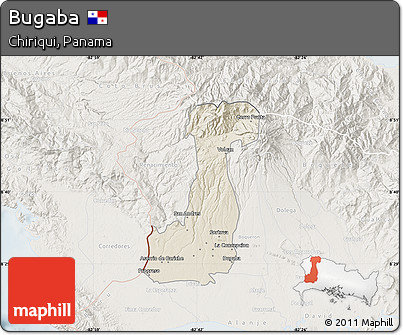 Shaded Relief Map of Bugaba, lighten