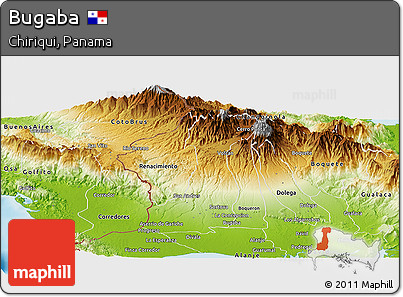 Physical Panoramic Map of Bugaba