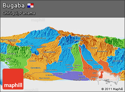 Political Panoramic Map of Bugaba