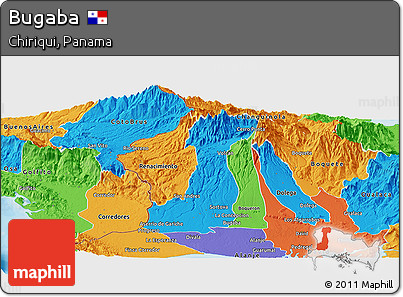 Political Panoramic Map of Bugaba