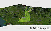 Satellite Panoramic Map of Bugaba, darken