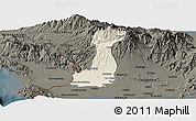 Shaded Relief Panoramic Map of Bugaba, darken