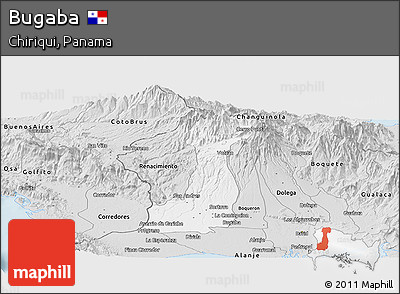 Silver Style Panoramic Map of Bugaba