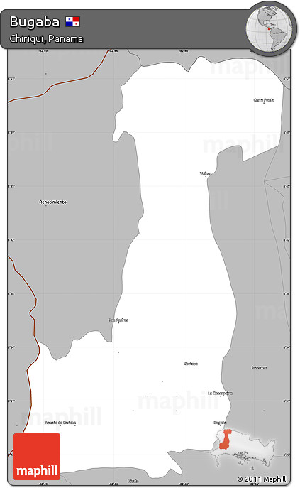 Gray Simple Map of Bugaba