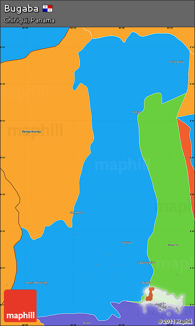 Political Simple Map of Bugaba