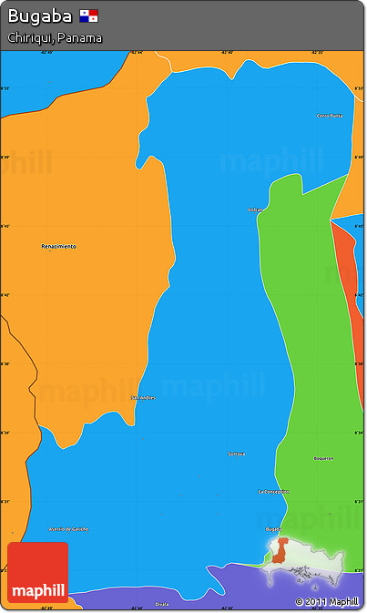Political Simple Map of Bugaba