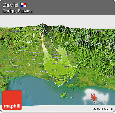 Physical 3D Map of David, satellite outside