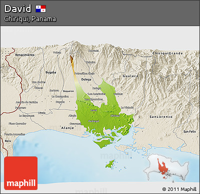 Physical 3D Map of David, shaded relief outside