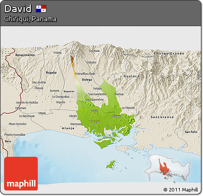Physical 3D Map of David, shaded relief outside