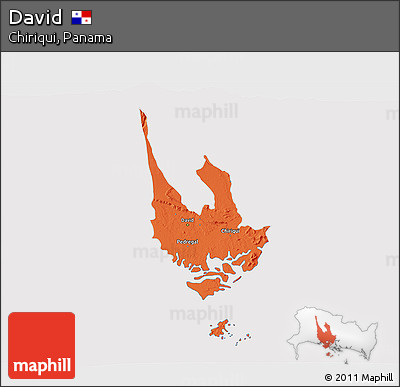 Political 3D Map of David, cropped outside