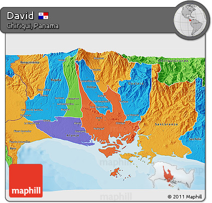 Political 3D Map of David
