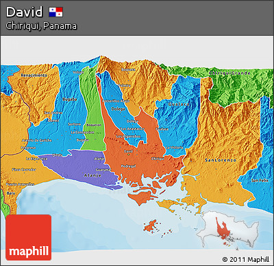 Political 3D Map of David