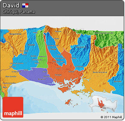 Political 3D Map of David