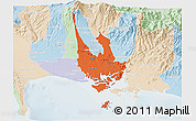 Political 3D Map of David, lighten