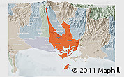 Political 3D Map of David, lighten, semi-desaturated