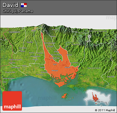 Political 3D Map of David, satellite outside