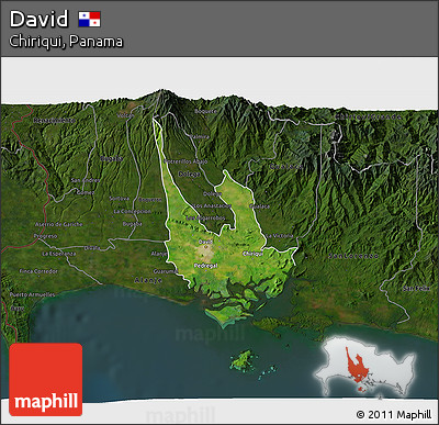 Satellite 3D Map of David, darken