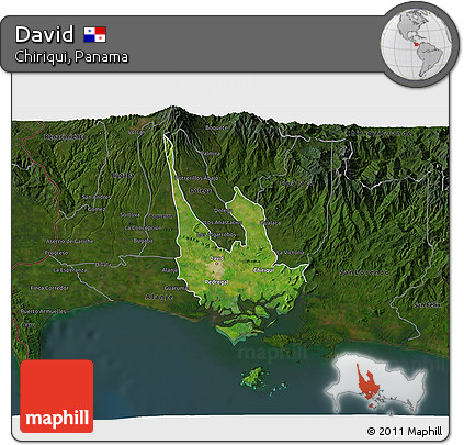 Satellite 3D Map of David, darken