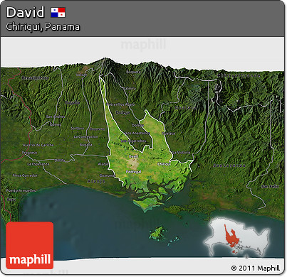 Satellite 3D Map of David, darken