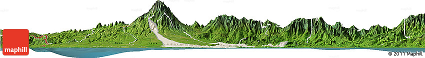 Shaded Relief Horizon Map of David, satellite outside