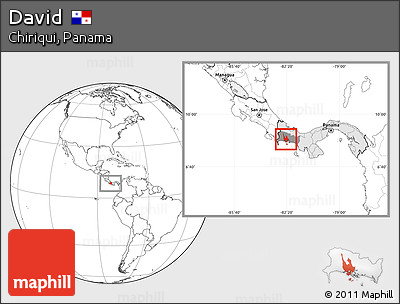 Blank Location Map of David, highlighted country, highlighted parent region