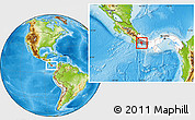 Physical Location Map of David, highlighted country, highlighted parent region